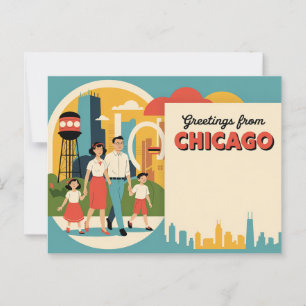 Vintage Chicago Postcard Greetings from Chicago