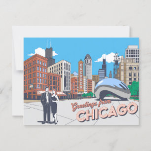 Vintage Chicago Postcard Greetings from Chicago