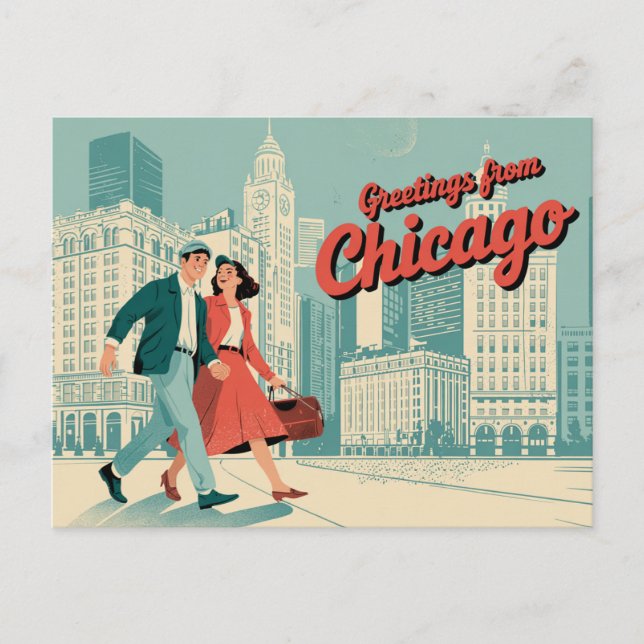 Vintage Chicago Postcard | Greetings from Chicago (Front)
