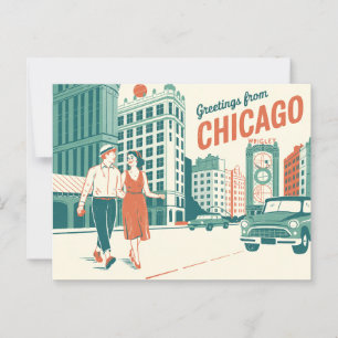 Vintage Chicago Postcard Greetings from Chicago
