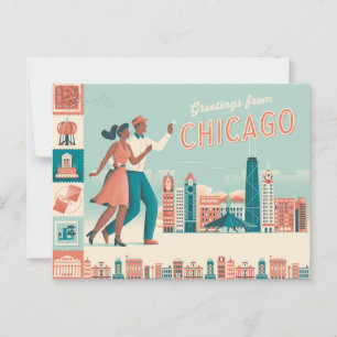 Vintage Chicago Postcard Greetings from Chicago