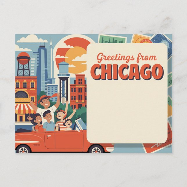 Vintage Chicago Postcard | Greetings from Chicago (Front)