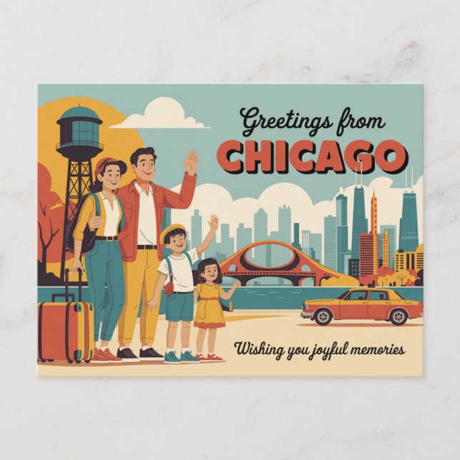 Vintage Chicago Postcard | Greetings from Chicago (Front)