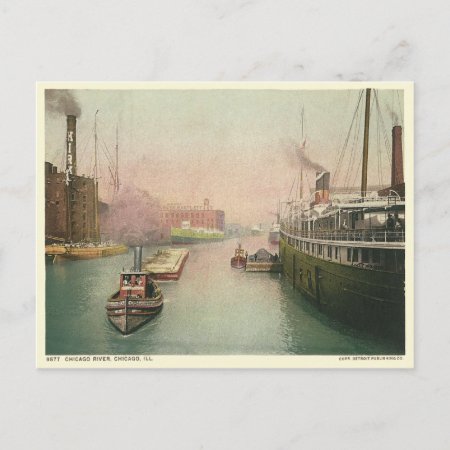 Vintage Chicago River Postcard
