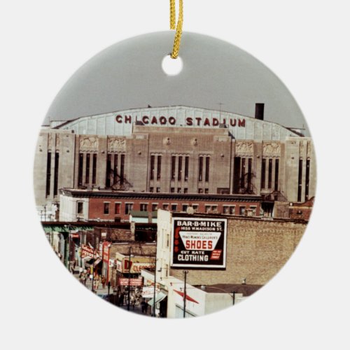 Vintage Chicago Stadium Rock Concert Venue 1968 Ceramic Ornament