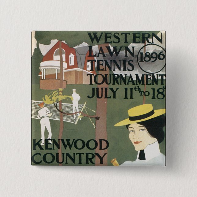 Vintage Chicago Tennis Poster Button (Front)