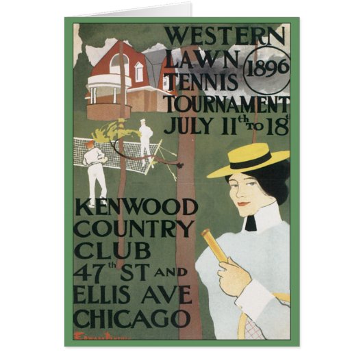 Vintage Chicago Tennis Poster Cards (Front)