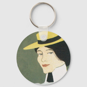 Vintage Chicago Tennis Poster Keychain