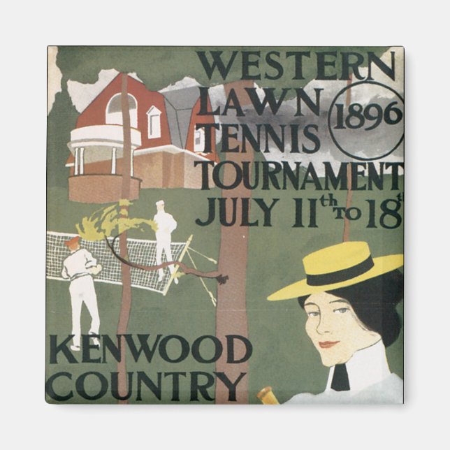 Vintage Chicago Tennis Poster Magnet (Front)