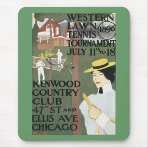 Vintage Chicago Tennis Poster Mouse Pad