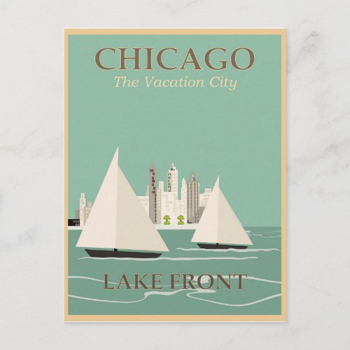 Vintage Chicago Travel Postcard