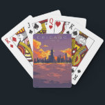 Vintage Chicago Travel Poster Playing Cards<br><div class="desc">Colorful vintage travel poster for visiting Chicago,  Illinois repurposed!</div>
