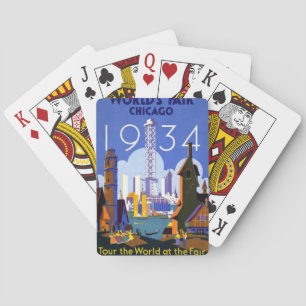 Vintage Chicago World's Fair 1934 Ad Poker Cards
