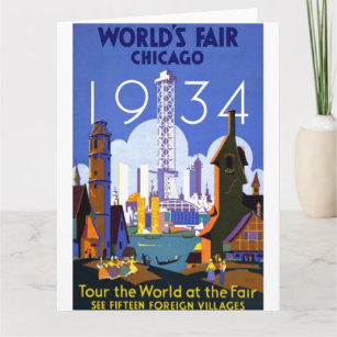 Vintage Chicago World's Fair 1934 Advertisement Card