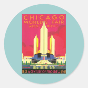 Vintage Chicago World's Fair Classic Round Sticker