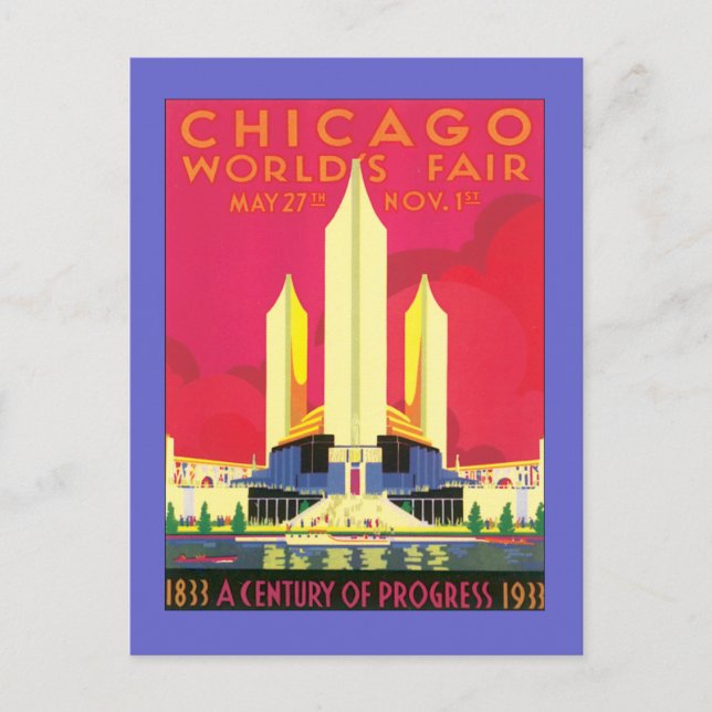 Vintage Chicago World's Fair Postcard (Front)
