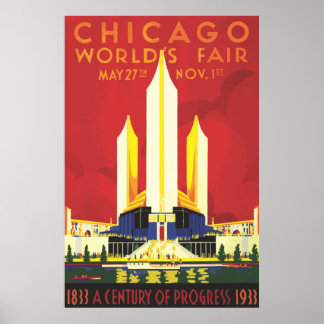 Vintage Chicago Worlds Fair Poster 1933