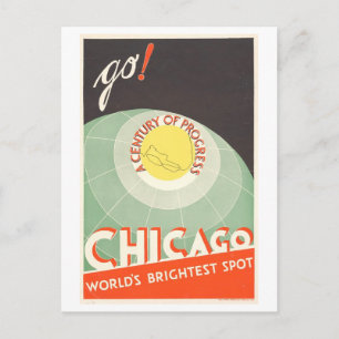 Vintage Chicago World's Fair Poster (1933) Postcard