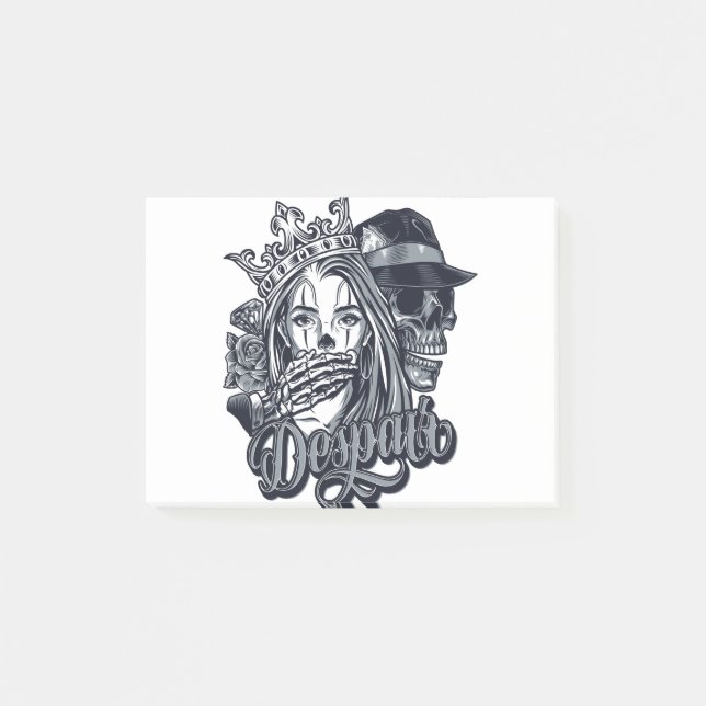 Vintage chicano style tattoo post-it notes (Front)