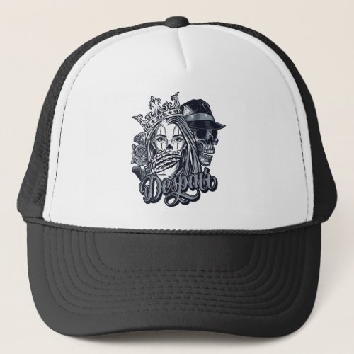 Vintage chicano style tattoo trucker hat