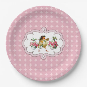 Vintage Chick Easter Brunch Party Paper Plates