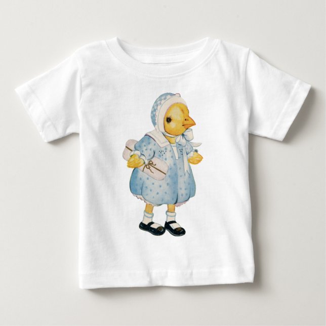 Vintage Chick in a Dress Baby T-Shirt (Front)