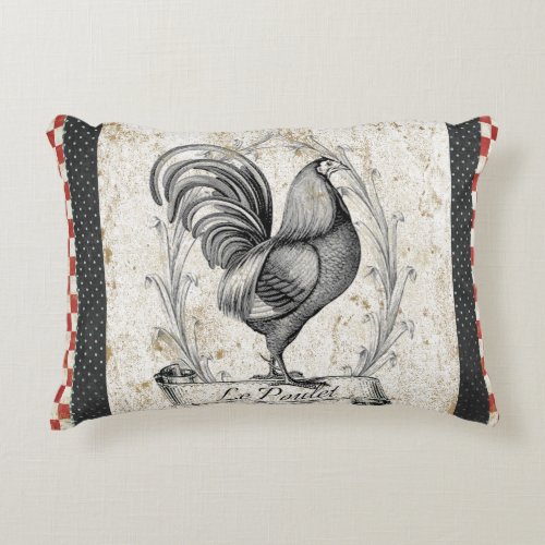 Vintage Chicken Accent Pillow