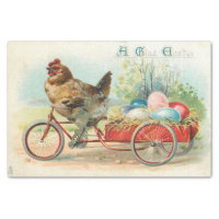 Vintage Chicken and Easter Eggs Decoupage Tissue Paper
