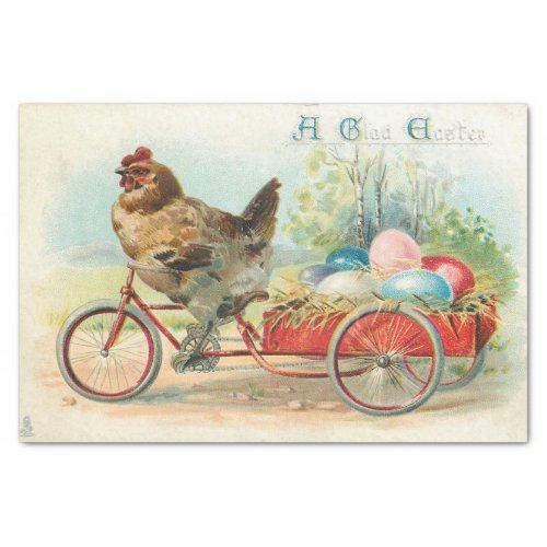 Vintage Chicken and Easter Eggs Decoupage Tissue Paper