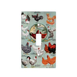 Vintage Chicken Breeds   Light Switch Cover