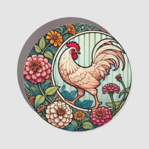 Vintage Chicken                                    Car Magnet