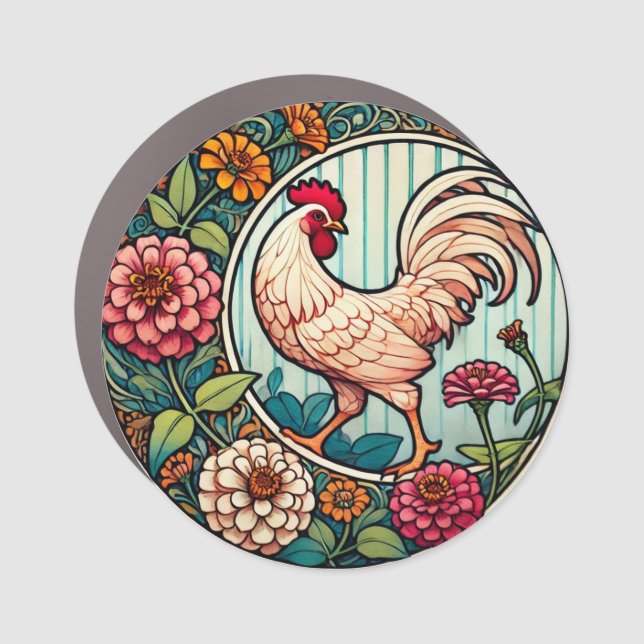 Vintage Chicken                                    Car Magnet (Front)