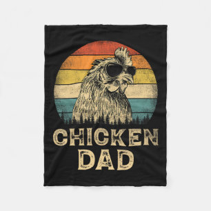 Vintage Chicken Dad Chicken Lovers Daddy Father#39 Fleece Blanket
