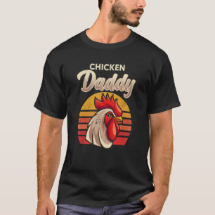 Vintage Chicken Daddy Chicken Farming Farmer Men T-Shirt