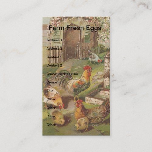 Vintage Chicken Family Business Card Templates