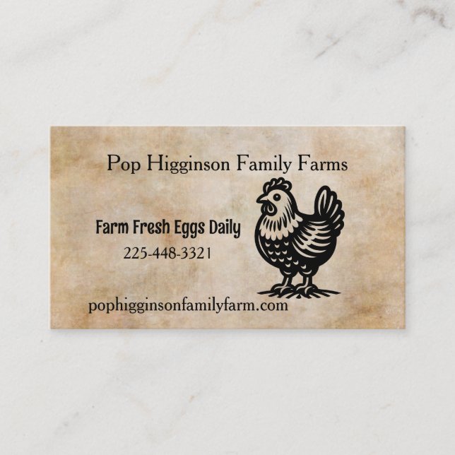  Vintage Chicken Farm Business Card (Front)