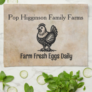 Vintage Chicken Farm Kitchen Towel
