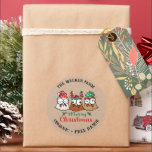 Vintage Chicken Farm Merry Christmas Classic Round Sticker<br><div class="desc">Our ''Crazy Chicken Christmas'' collection features playful holiday themed chicken illustrations and colorful fonts on various products that can be used as amusing gifts. Check our store for more items from this collection.</div>