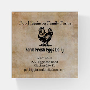 Vintage Chicken Farm Paperweight