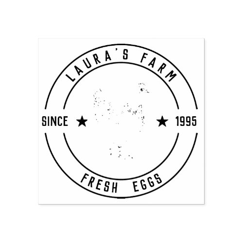 Vintage Chicken Farm Personalized Fresh Eggs Cart  Rubber Stamp