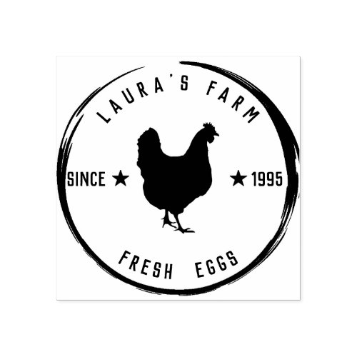 Vintage Chicken Farm Personalized Fresh Eggs Cart  Rubber Stamp