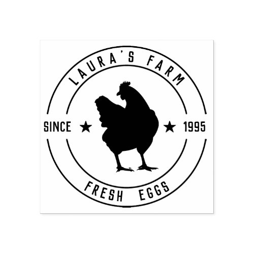 Vintage Chicken Farm Personalized Fresh Eggs Cart  Rubber Stamp