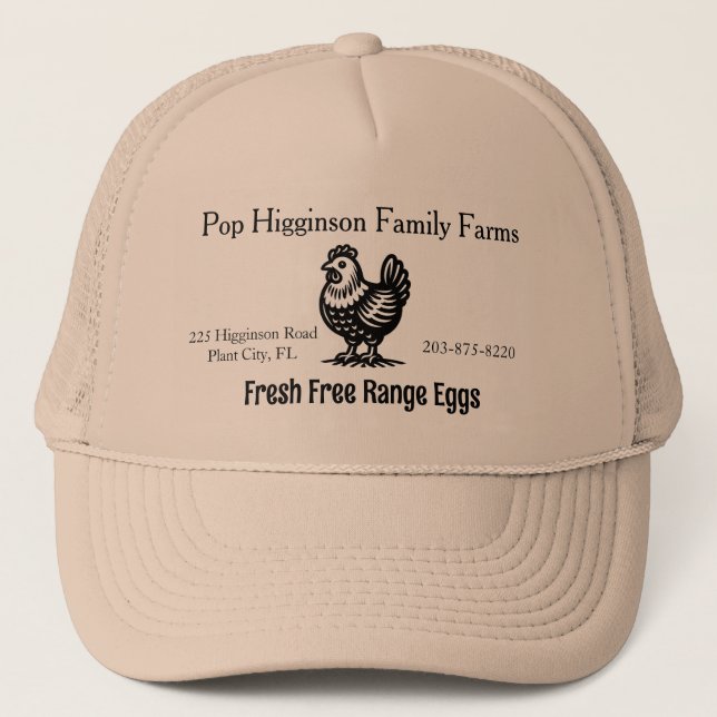 Vintage Chicken Farm Trucker Hat (Front)