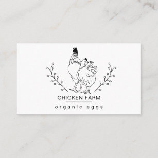 Vintage Chicken Farm with Country Hen Rooster Business Card