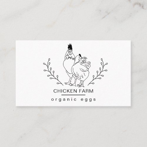 Vintage Chicken Farm with Country Hen Rooster Business Card