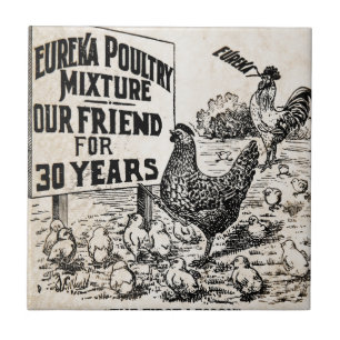 Vintage Chicken Feed Advertising Ceramic Tile