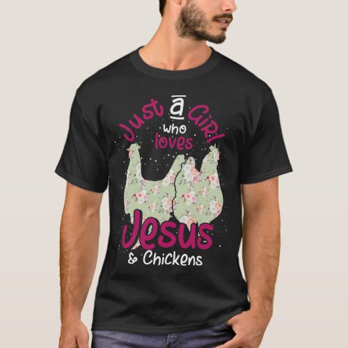 Vintage Chicken Hens Christian Devotee Women Girls T_Shirt