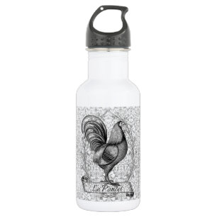 Vintage Chicken Illustration Stainless Steel Water Bottle