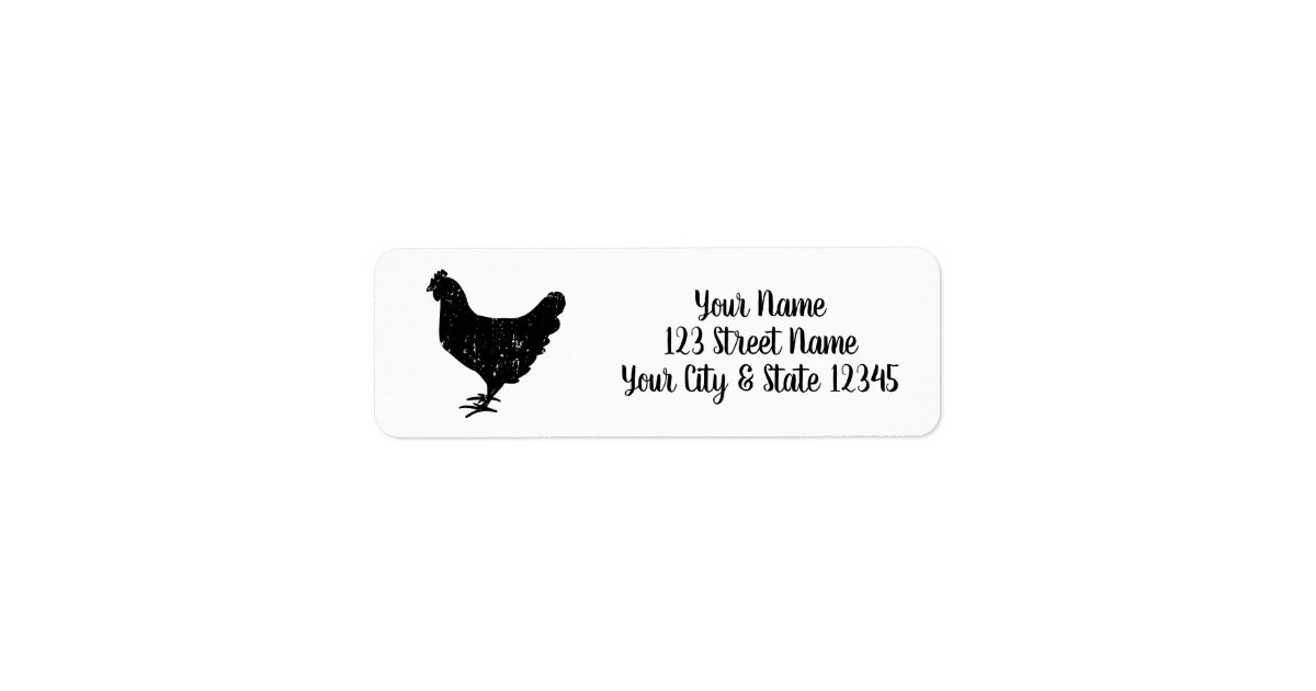 Chick Address Labels Vintage chicken logo custom return address labels | Zazzle