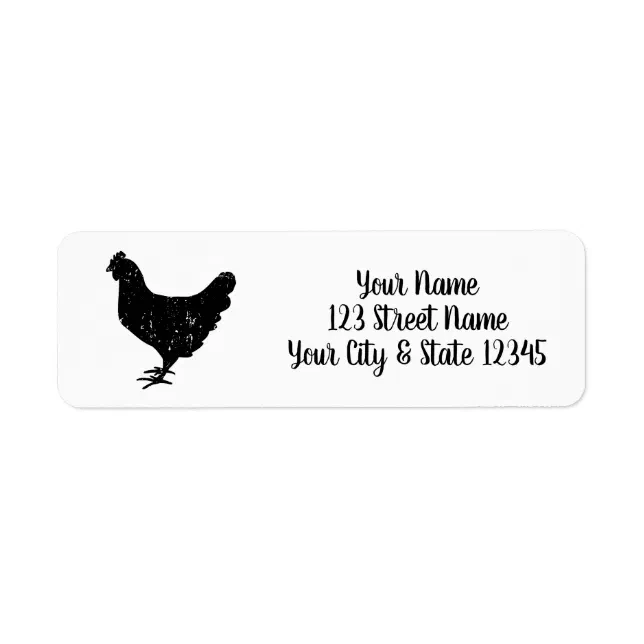 Chick Address Labels Vintage chicken logo custom return address labels | Zazzle